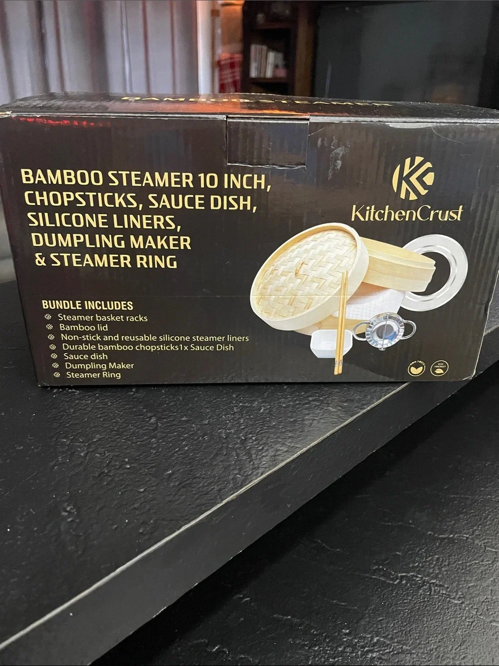 Kitchen Crust New Bamboo Steamer 10 Inch Set - Contents in original packaging.